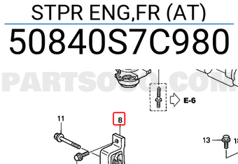 Honda 50840S7C980 STPR ENG,FR (AT)