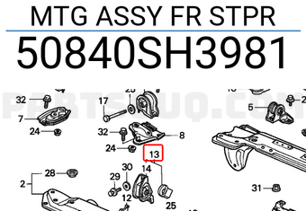 Honda 50840SH3981 MTG ASSY FR STPR