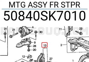 Honda 50840SK7010 MTG ASSY FR STPR