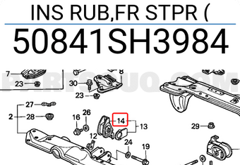 Honda 50841SH3984 INS RUB,FR STPR