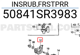 Honda 50841SR3983 INSRUB,FRSTPRR