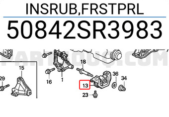 Honda 50842SR3983 INSRUB,FRSTPRL