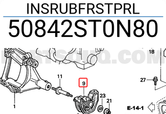 Honda 50842ST0N80 INSRUBFRSTPRL