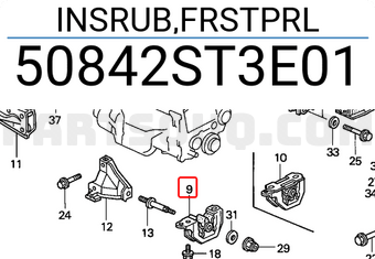 Honda 50842ST3E01 INSRUB,FRSTPRL