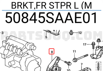 Honda 50845SAAE01 BRKT,FR STPR L (M