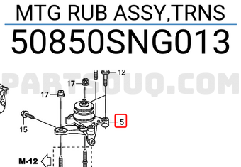 Honda 50850SNG013 MTG RUB ASSY,TRNS