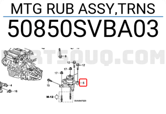Honda 50850SVBA03 MTG RUB ASSY,TRNS