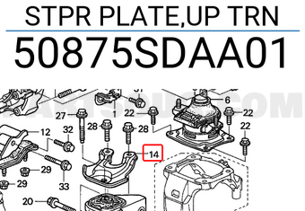 Honda 50875SDAA01 STPR PLATE,UP TRN
