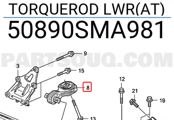 Honda 50890SMA981 TORQUEROD LWR(AT)