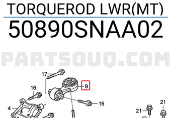 Honda 50890SNAA02 TORQUEROD LWR(MT)