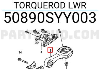 Honda 50890SYY003 TORQUEROD LWR