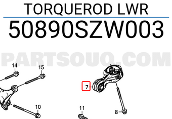 Honda 50890SZW003 TORQUEROD LWR