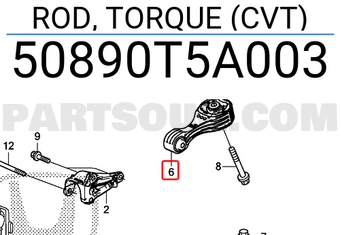 Honda 50890T5A003 ROD, TORQUE (CVT)