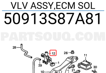 Honda 50913S87A81 VLV ASSY,ECM SOL