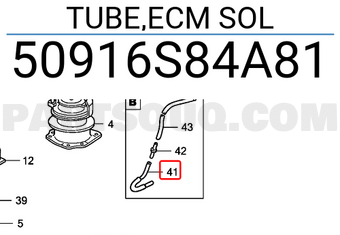 Honda 50916S84A81 TUBE,ECM SOL
