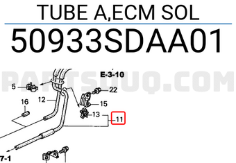 Honda 50933SDAA01 TUBE A,ECM SOL