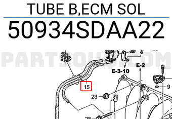 Honda 50934SDAA22 TUBE B,ECM SOL