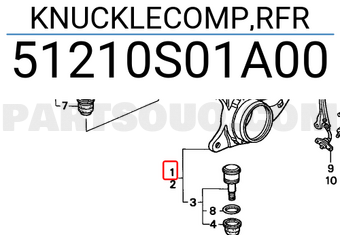 Honda 51210S01A00 KNUCKLECOMP,RFR