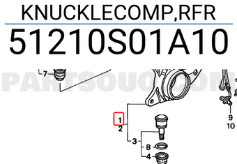 Honda 51210S01A10 KNUCKLECOMP,RFR