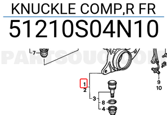 Honda 51210S04N10 KNUCKLE COMP,R FR