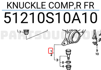 Honda 51210S10A10 KNUCKLE COMP,R FR