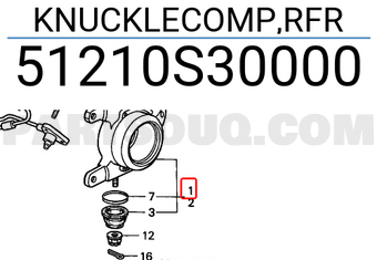Honda 51210S30000 KNUCKLECOMP,RFR