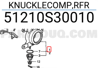 Honda 51210S30010 KNUCKLECOMP,RFR