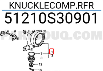 Honda 51210S30901 KNUCKLECOMP,RFR