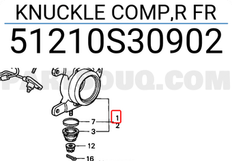Honda 51210S30902 KNUCKLE COMP,R FR