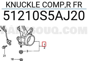 Honda 51210S5AJ20 KNUCKLE COMP,R FR