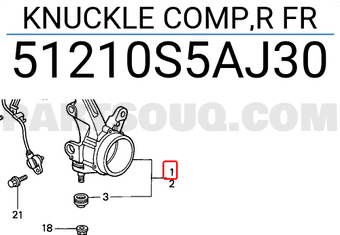 Honda 51210S5AJ30 KNUCKLE COMP,R FR