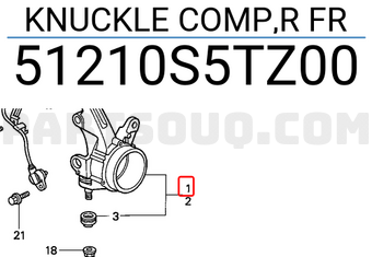 Honda 51210S5TZ00 KNUCKLE COMP,R FR