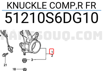 Honda 51210S6DG10 KNUCKLE COMP,R FR