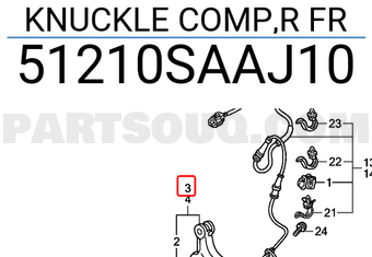 Honda 51210SAAJ10 KNUCKLE COMP,R FR