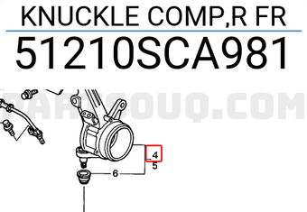 Honda 51210SCA981 KNUCKLE COMP,R FR