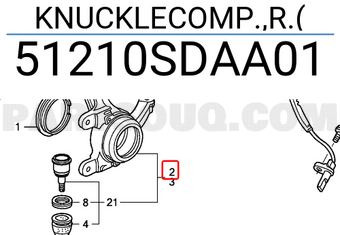 Honda 51210SDAA01 KNUCKLECOMP.,R