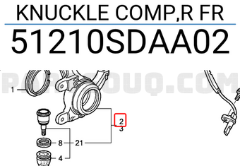 Honda 51210SDAA02 KNUCKLE COMP,R FR