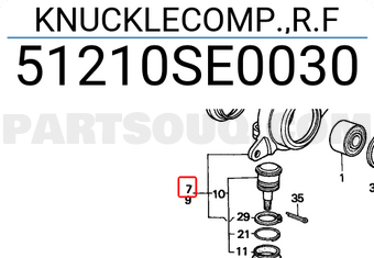 Honda 51210SE0030 KNUCKLECOMP.,R.F