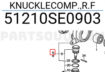 Honda 51210SE0903 KNUCKLECOMP.,R.F