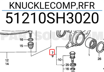 Honda 51210SH3020 KNUCKLECOMP,RFR