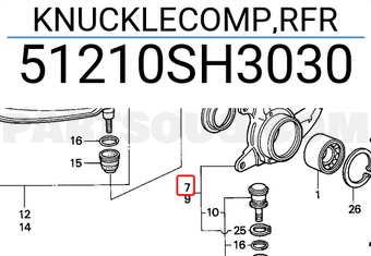 Honda 51210SH3030 KNUCKLECOMP,RFR