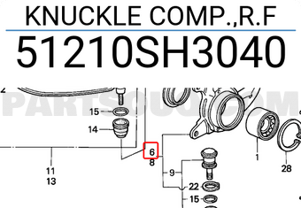 Honda 51210SH3040 KNUCKLE COMP.,R.F