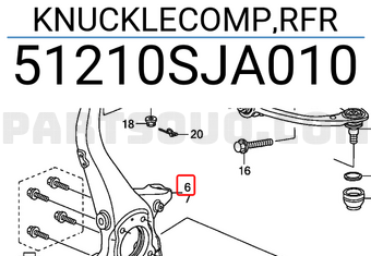 Honda 51210SJA010 KNUCKLECOMP,RFR