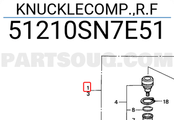 Honda 51210SN7E51 KNUCKLECOMP.,R.F