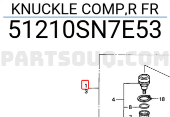 Honda 51210SN7E53 KNUCKLE COMP,R FR