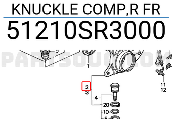 Honda 51210SR3000 KNUCKLE COMP,R FR