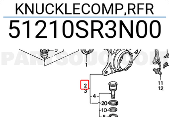 Honda 51210SR3N00 KNUCKLECOMP,RFR