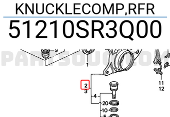 Honda 51210SR3Q00 KNUCKLECOMP,RFR