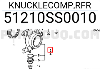 Honda 51210SS0010 KNUCKLECOMP,RFR