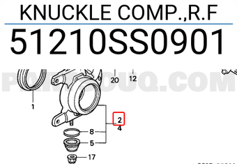 Honda 51210SS0901 KNUCKLE COMP.,R.F